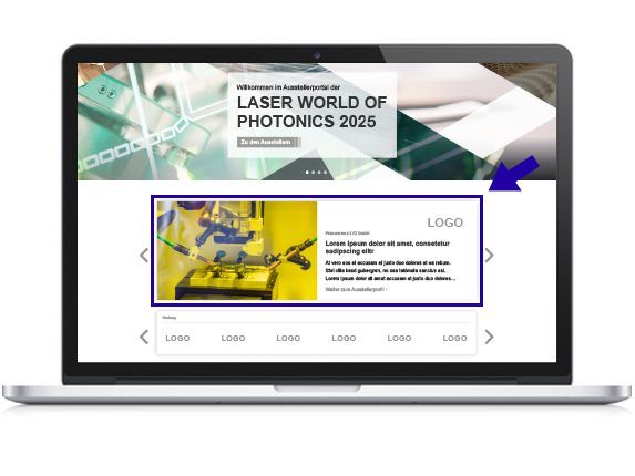 Premium-Teaser auf der Startseite im Ausstellerportal
